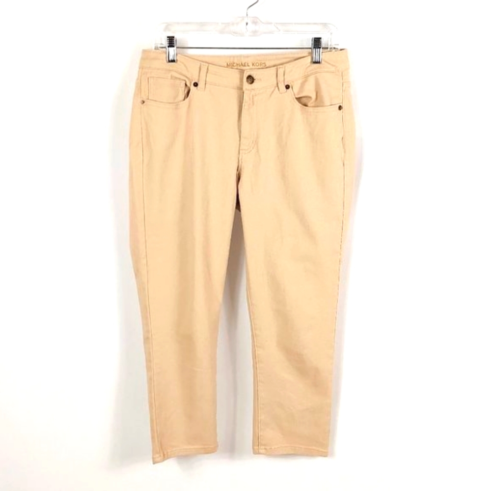 Michael Kors Beige Cropped Skinny Capris